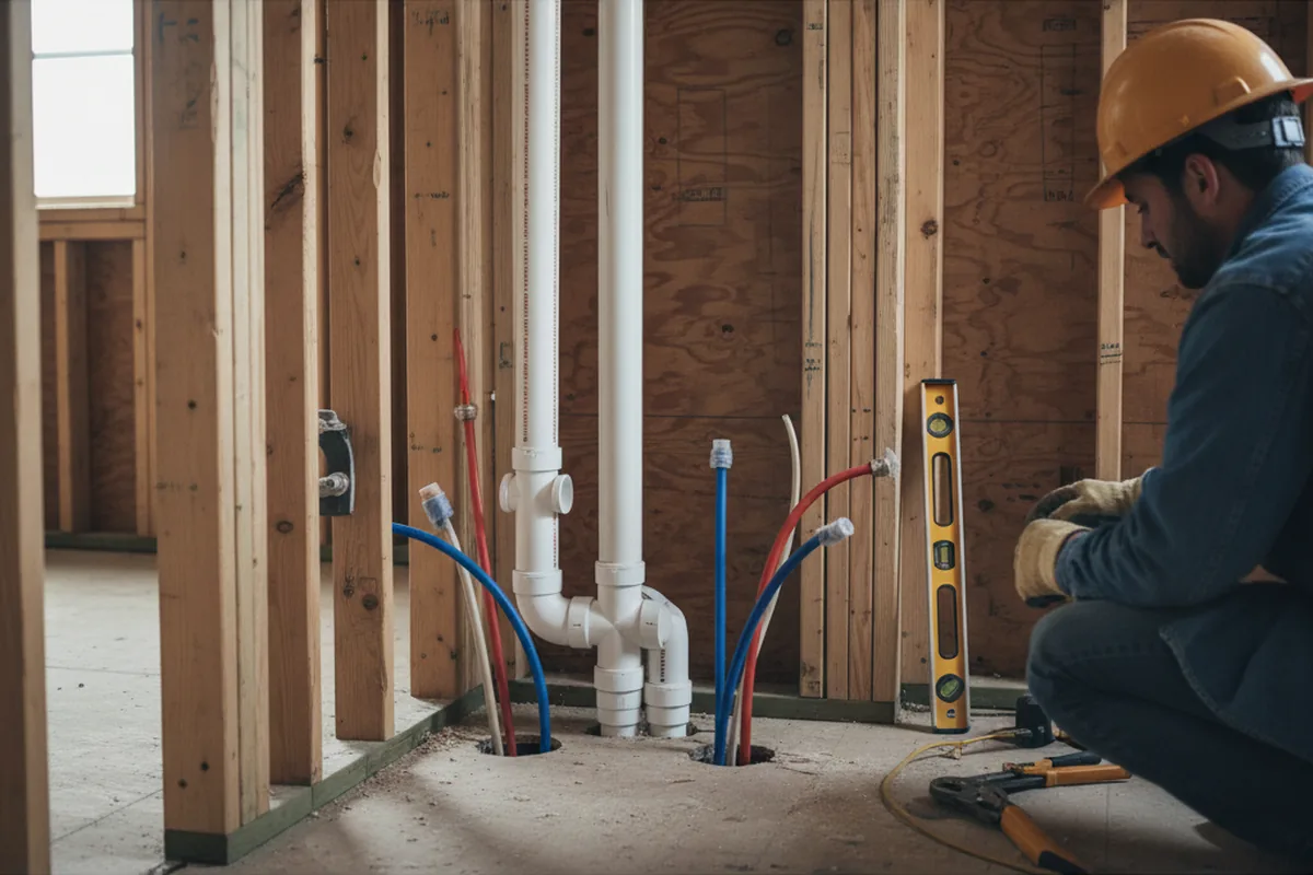 Drain and supply rough-in during Garbage Disposal Repair in Cogan Station
